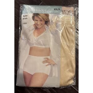 Underscore 3 Pack Womens XXL/9 Nylon Briefs Panties Variety Tan JCPenney NEW